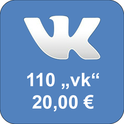 Kontos im sozialen Netzwerk Vkontakte.ru mit 110 "Golos" aufladen