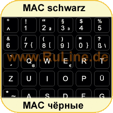 DEUTSCHER Spezial Tastatur-Klebesatz für MAC (schwarz - weiß)