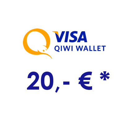 Пополнить электронный кошелёк QIWI суммой 20,- € в рублях