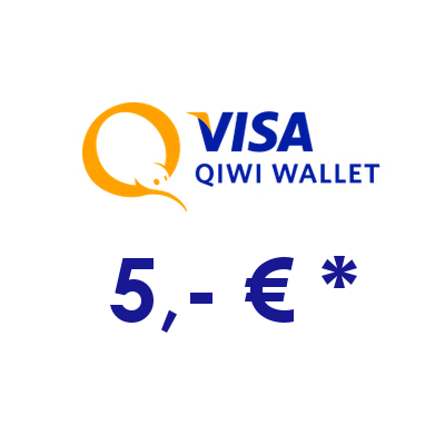 Пополнить электронный кошелёк QIWI суммой 5,- € в рублях