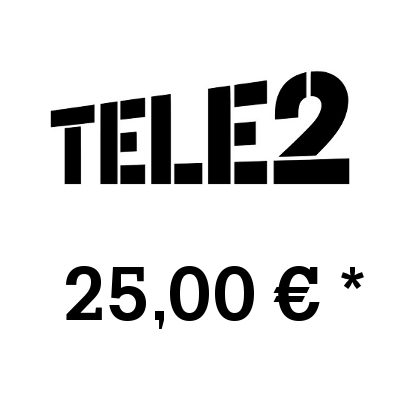 Top up balance of TELE2 - Russia SIM - Card with 25,00 EUR