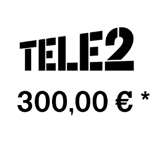 Пополнить баланс мобильного телефона TELE2 - Россия суммой 300,00 EUR