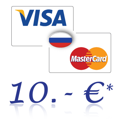 Пополнить банковскую карту в России суммой 10,- € в рублях