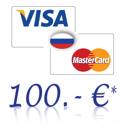 Пополнить банковскую карту в России суммой 100,- € в рублях