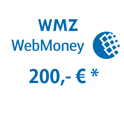 Refill electronic wallet (WMZ) WebMoney with 200,- € in USD