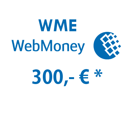 Пополнить кошелёк (WME) WebMoney суммой 300,- €