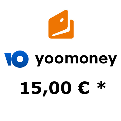 Top up electronic wallet YooMoney with 15,- €