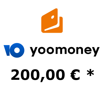Пополнить кошелёк ЮMoney суммой 200,- €