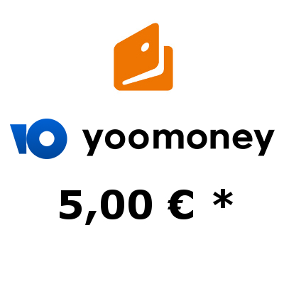 Refill electronic wallet YooMoney with 5,- €