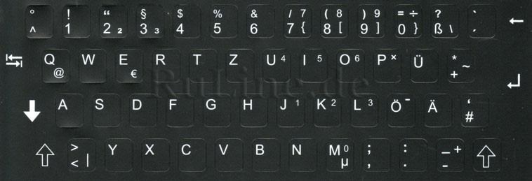 DEUTSCHER Spezial Tastatur-Klebesatz (schwarz-weiß)