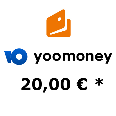 Пополнить кошелёк ЮMoney суммой в 20,- €