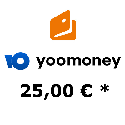 Пополнить кошелёк ЮMoney суммой 25,- €